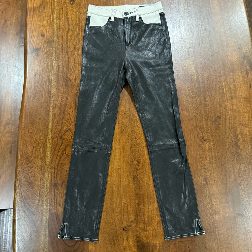 Rag &‎ Bone Two Tone Leather Pants Size 25